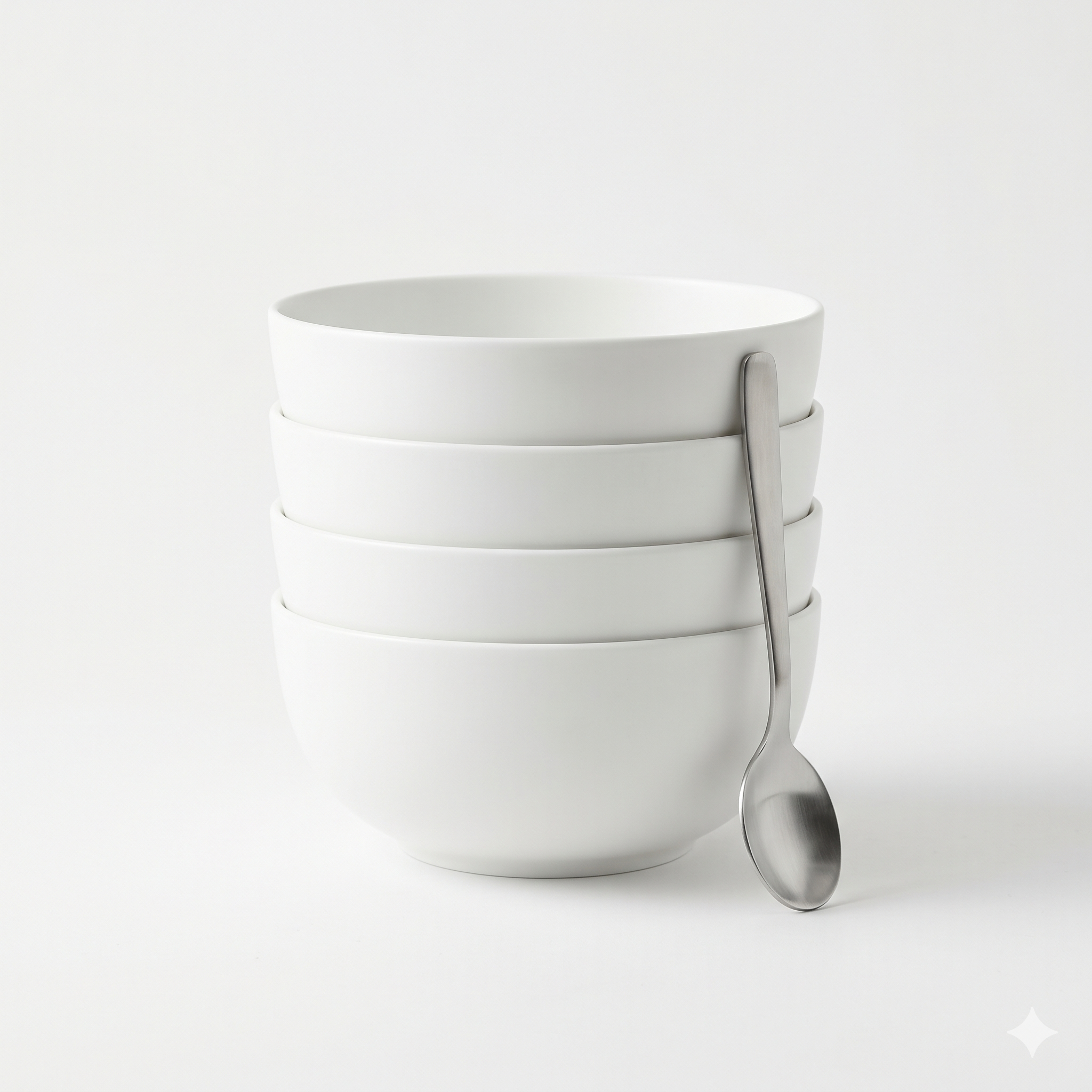 Minimalist Matte Finish Cereal Bowl Set, Set of 4, Stackable & Durable