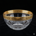 Geometric Gold Rimmed Serving Bowl - Elegant Centerpiece for Salads and Pasta